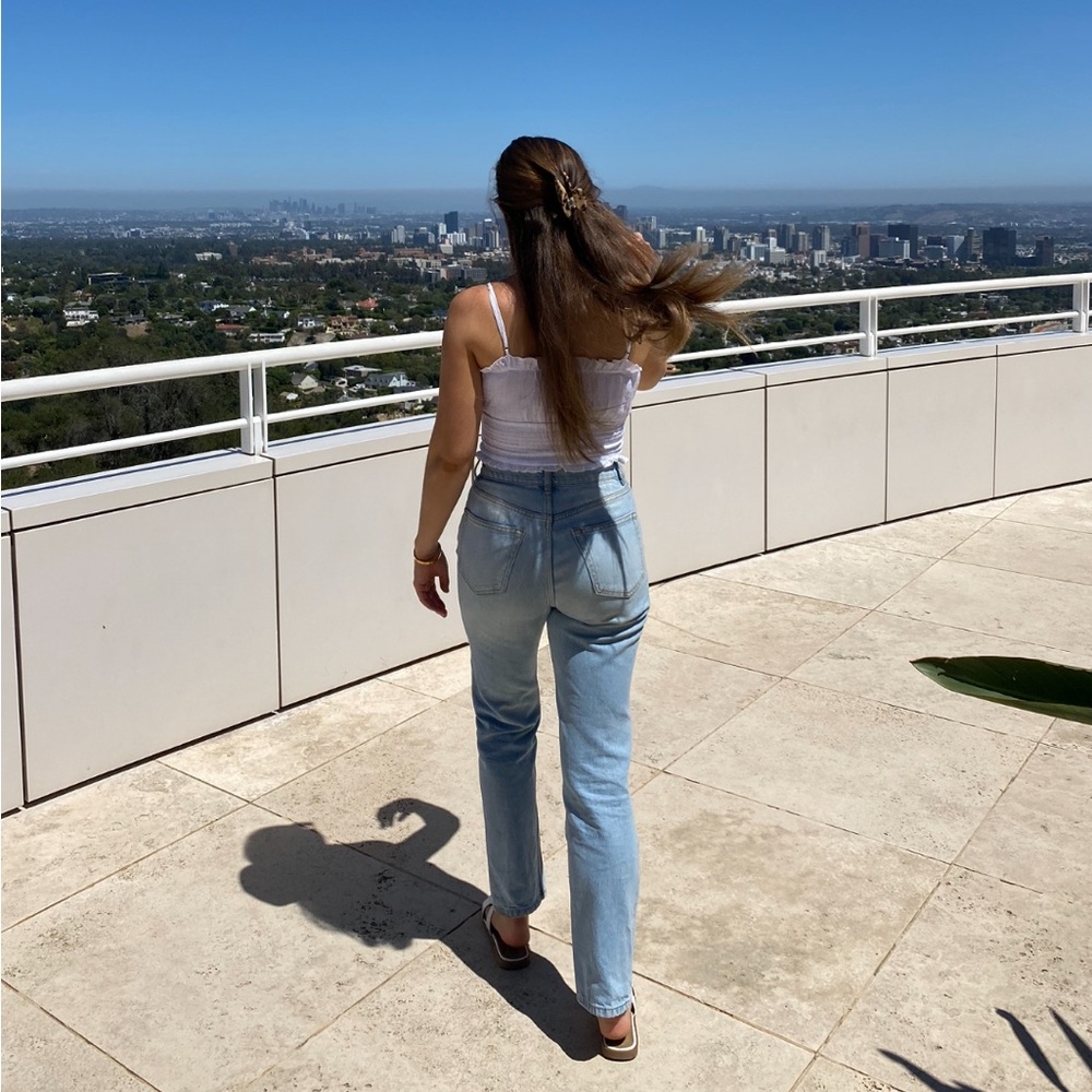 Reformation Light Blue Straight Leg Jeans